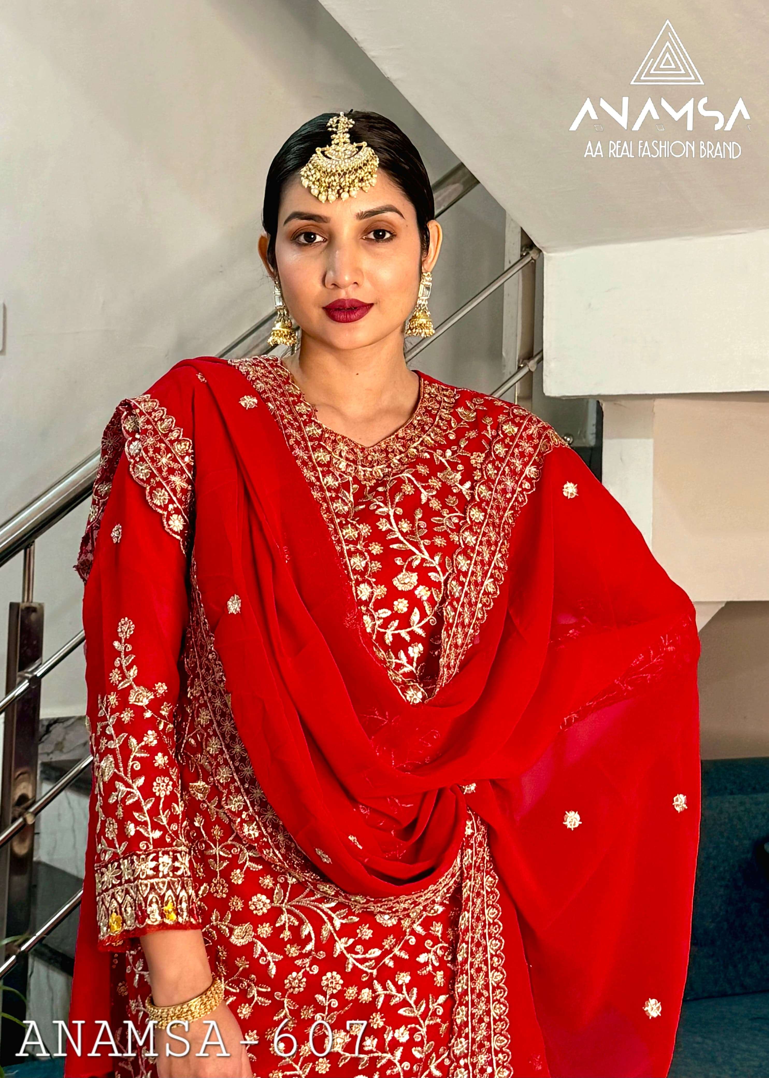 D No -607 Semi Stitched Anamsa